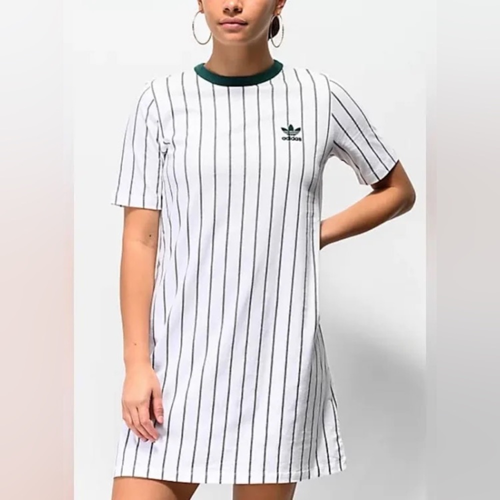 Adidas Originals Green and White T-Shirt dress